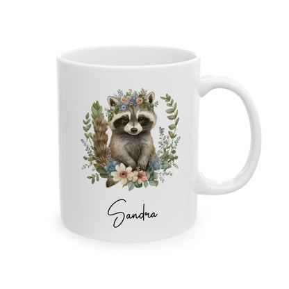 racoon custom, white Mug, (11oz, 15oz)