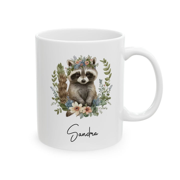 racoon custom, white Mug, (11oz, 15oz)