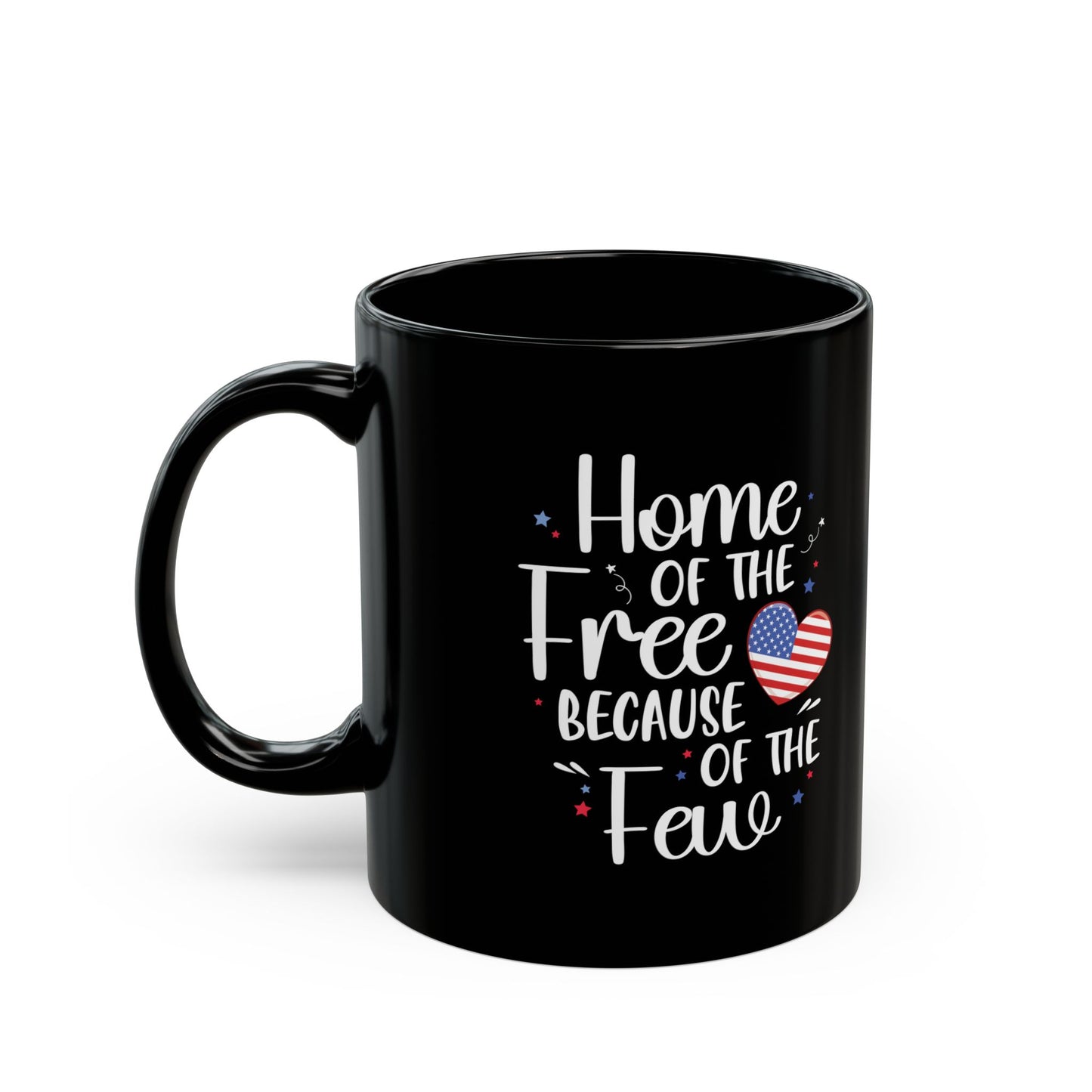 Home of the Free Because of the Few Mug – Patriotic USA Heart Coffee Cup
