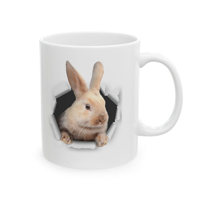 Peekaboo Bunny Mug – Cute 3D Rabbit Breaking Through Design
