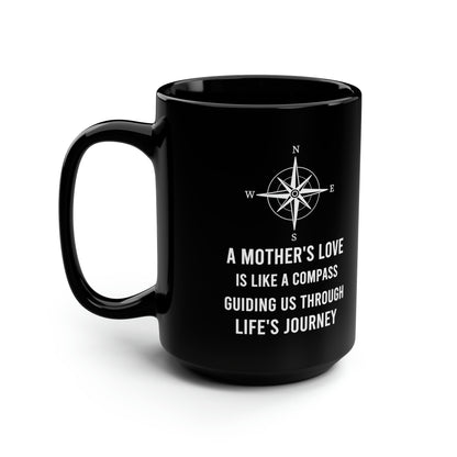 Mom Compass Mug - Mother’s Day Gift, Birthday Present for Mom, Inspirational Coffee Cup for Travel and Life’s Journey
