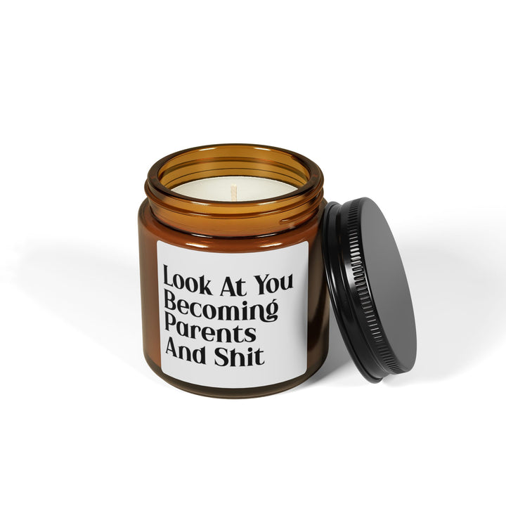 Look at You Becoming Parents and Shit Candle – Funny New Parent Gift, Pregnancy Announcement, Baby Shower Present