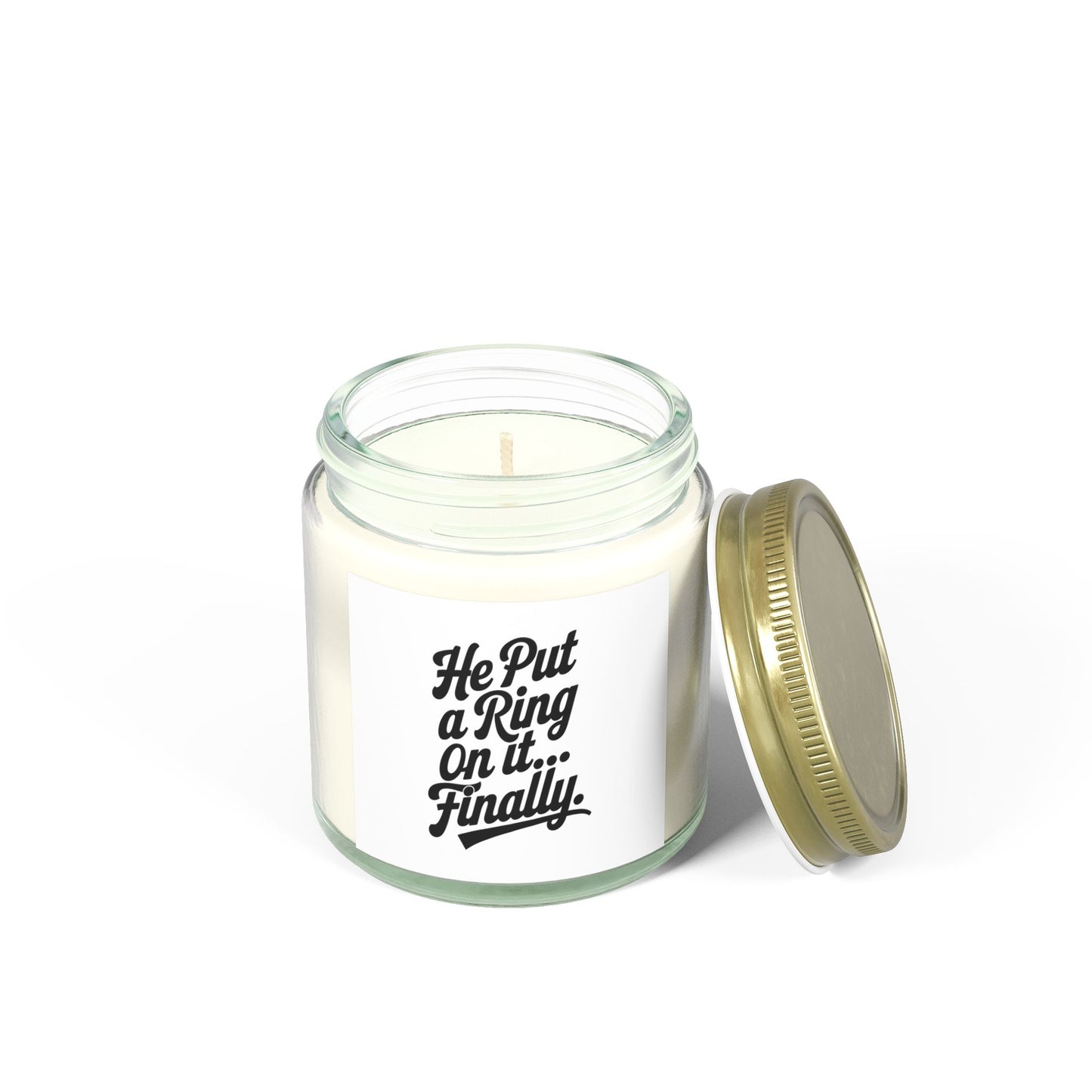 He Put Me A Ring On It Finally Scented Candles, Coconut Apricot Wax (4oz, 9oz)