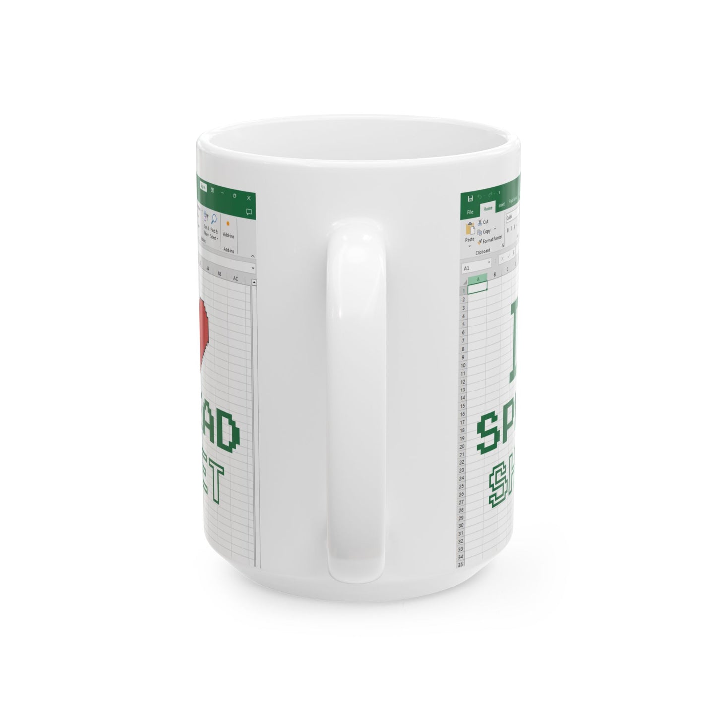 Funny Pixel Art Mug for Excel & Data Lovers Ceramic Mug, (11oz, 15oz)