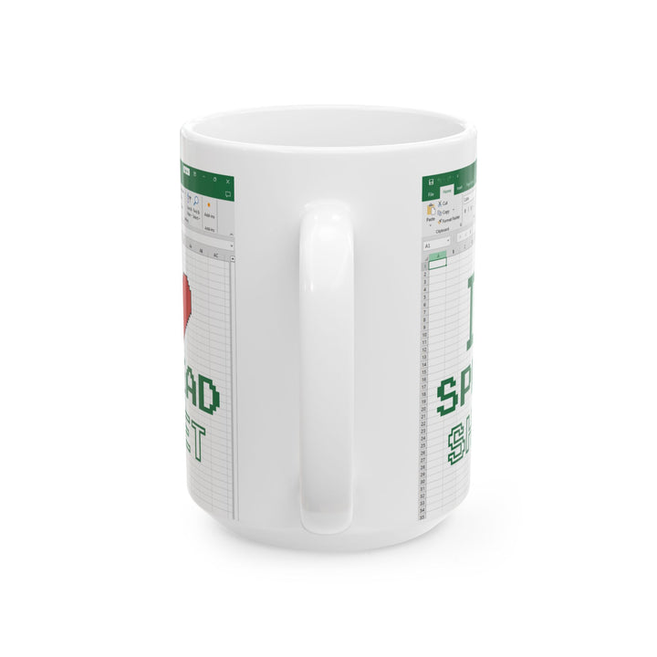 Funny Pixel Art Mug for Excel & Data Lovers Ceramic Mug, (11oz, 15oz)