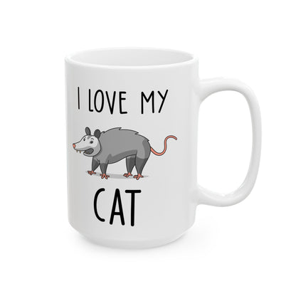 I Love My Cat Oposom, white Mug, (11oz, 15oz)
