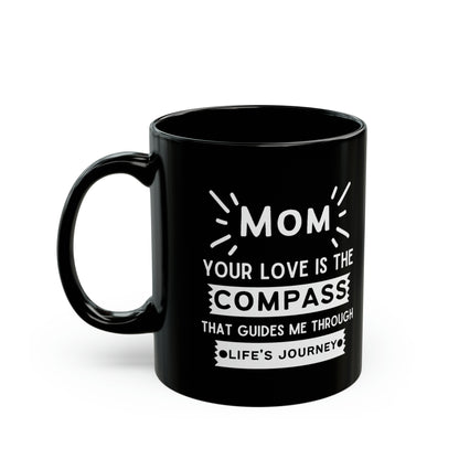 Black Mom Compass Mug – Inspirational Coffee Cup for Mother’s Day