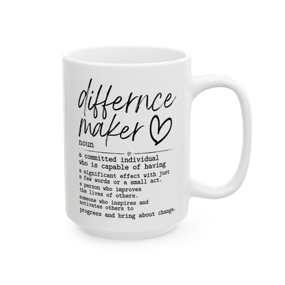 Difference Maker White Mug, (11oz, 15oz)