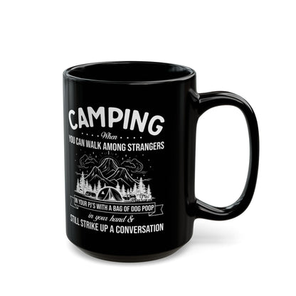 Minimalist Camping Adventure Design Ceramic Mug, (11oz, 15oz)