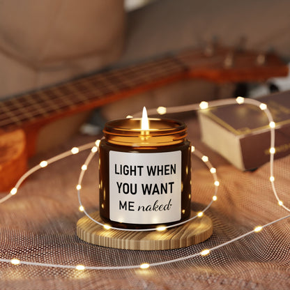 Funny Sexy Gift for Him or Her – Romantic Amber Jar Candle