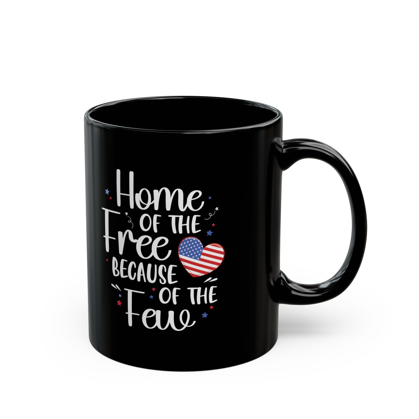 Home of the Free Because of the Few Mug – Patriotic USA Heart Coffee Cup