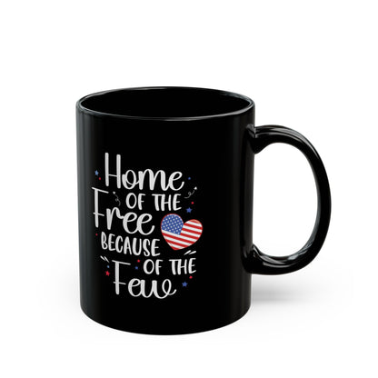 Home of the Free Because of the Few Mug – Patriotic USA Heart Coffee Cup
