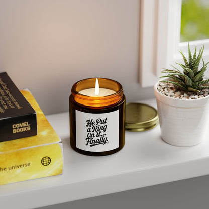 He Put Me A Ring On It Finally Scented Candles, Coconut Apricot Wax (4oz, 9oz)