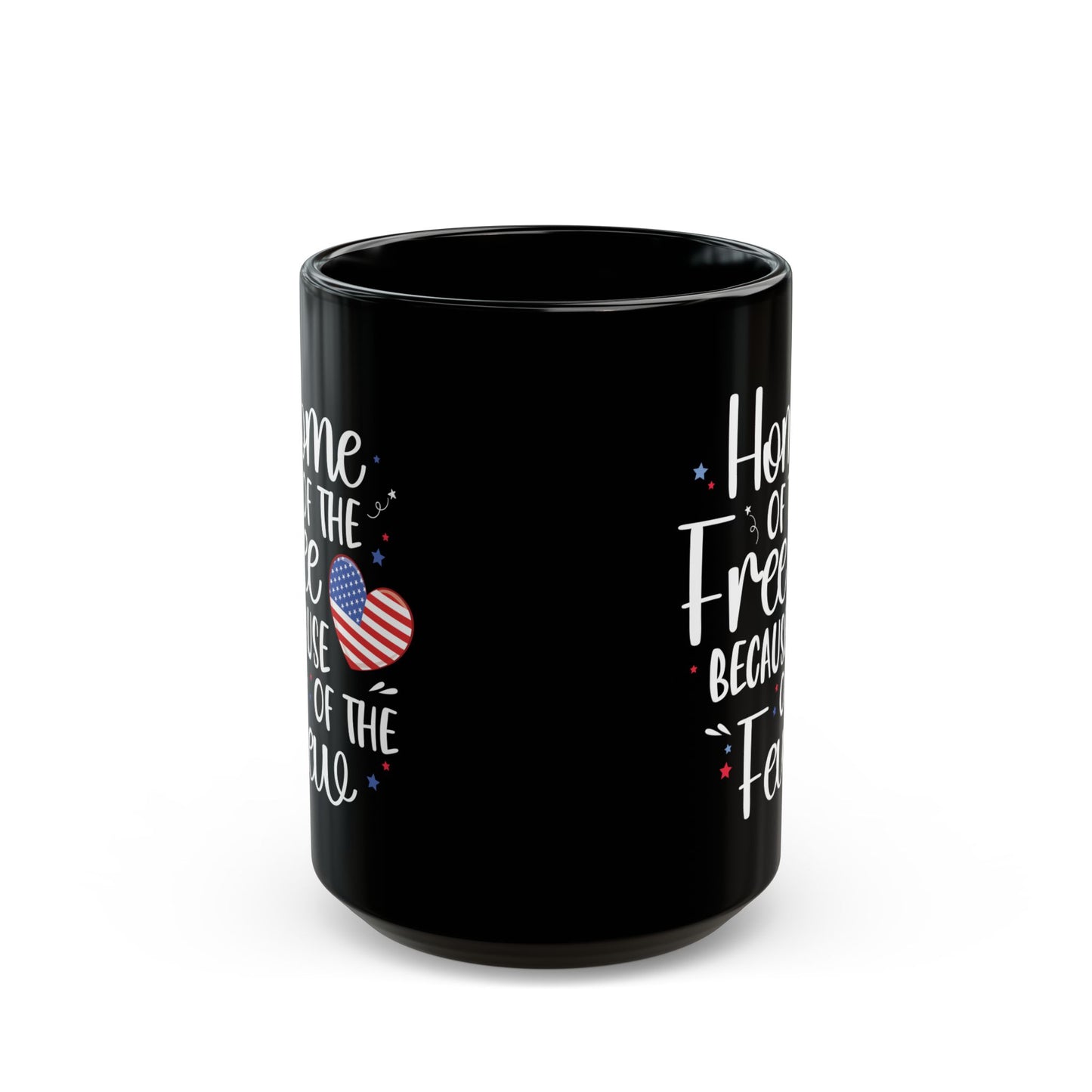 Home of the Free Because of the Few Mug – Patriotic USA Heart Coffee Cup