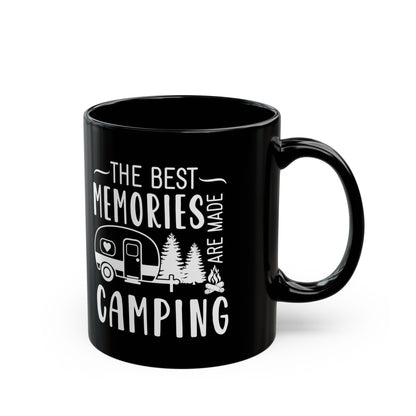 Minimalist Black Camping Design  Ceramic Mug, (11oz, 15oz)