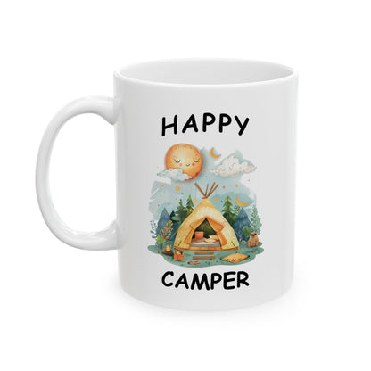 Happy Camper Ceramic Mug, (11oz, 15oz)