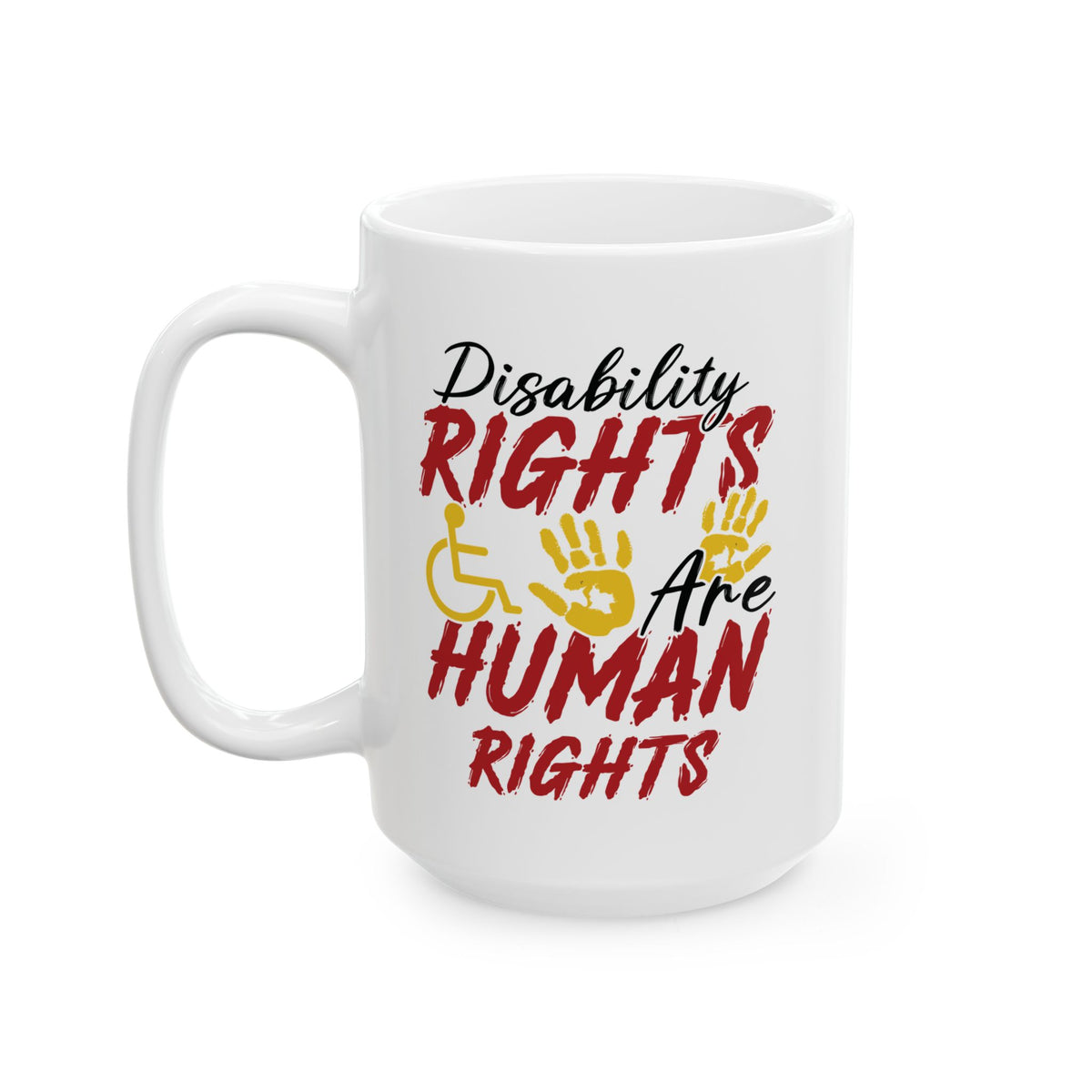 White Ceramic Advocacy Coffee Cup – Gift for Disability Inclusion, Awareness & Activism Support