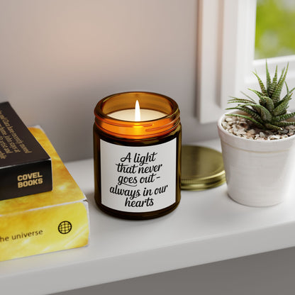 A Light That Never Goes Out Scented Candles, Coconut Apricot Wax (4oz, 9oz)