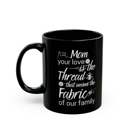 Black Ceramic Mug for Crafters – Gift for Mom, Grandma, or Quilters