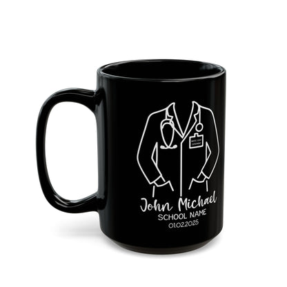 Black White Coat Ceremony Mug – Personalized Gift for Medical Student, Doctor, or PA
