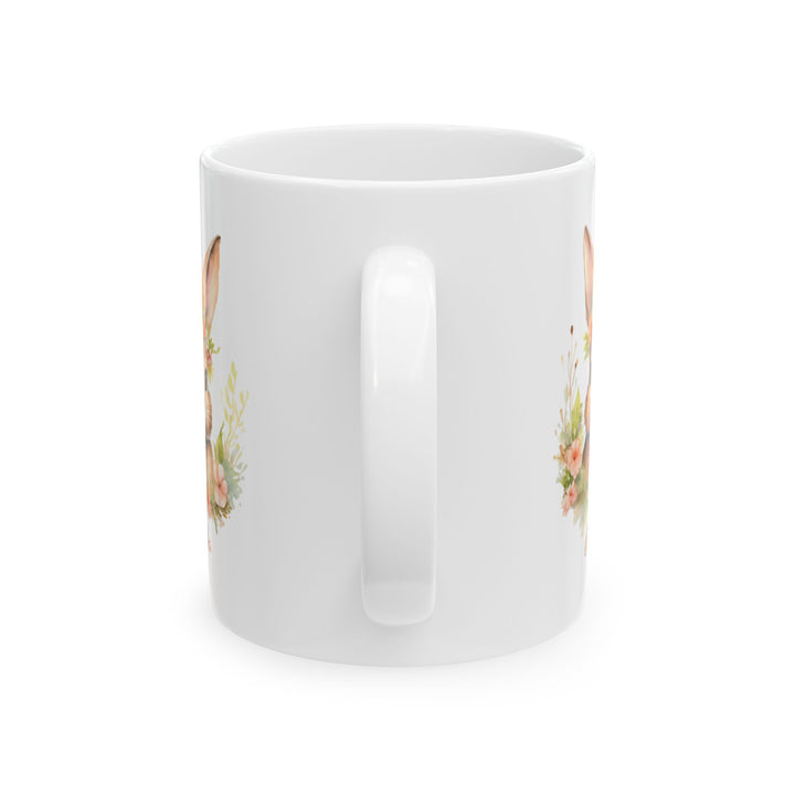 Floral Bunny Mug with Name – Personalized Gift for Her
