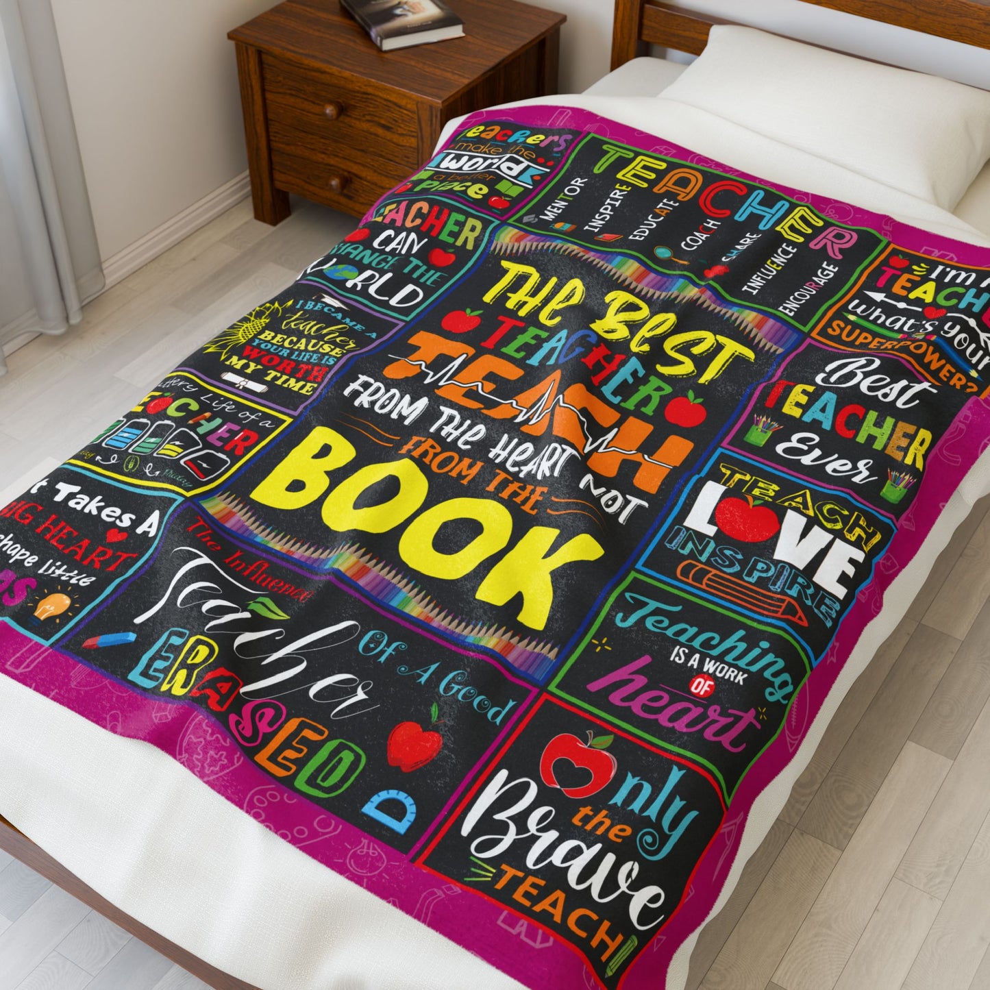 The Best Teacher Tech From Heart Not From Book Velveteen Plush Blanket