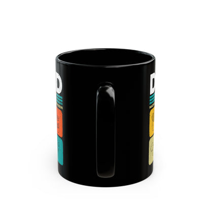 Dad Tax Mug – Black with Colorful Food Graphics