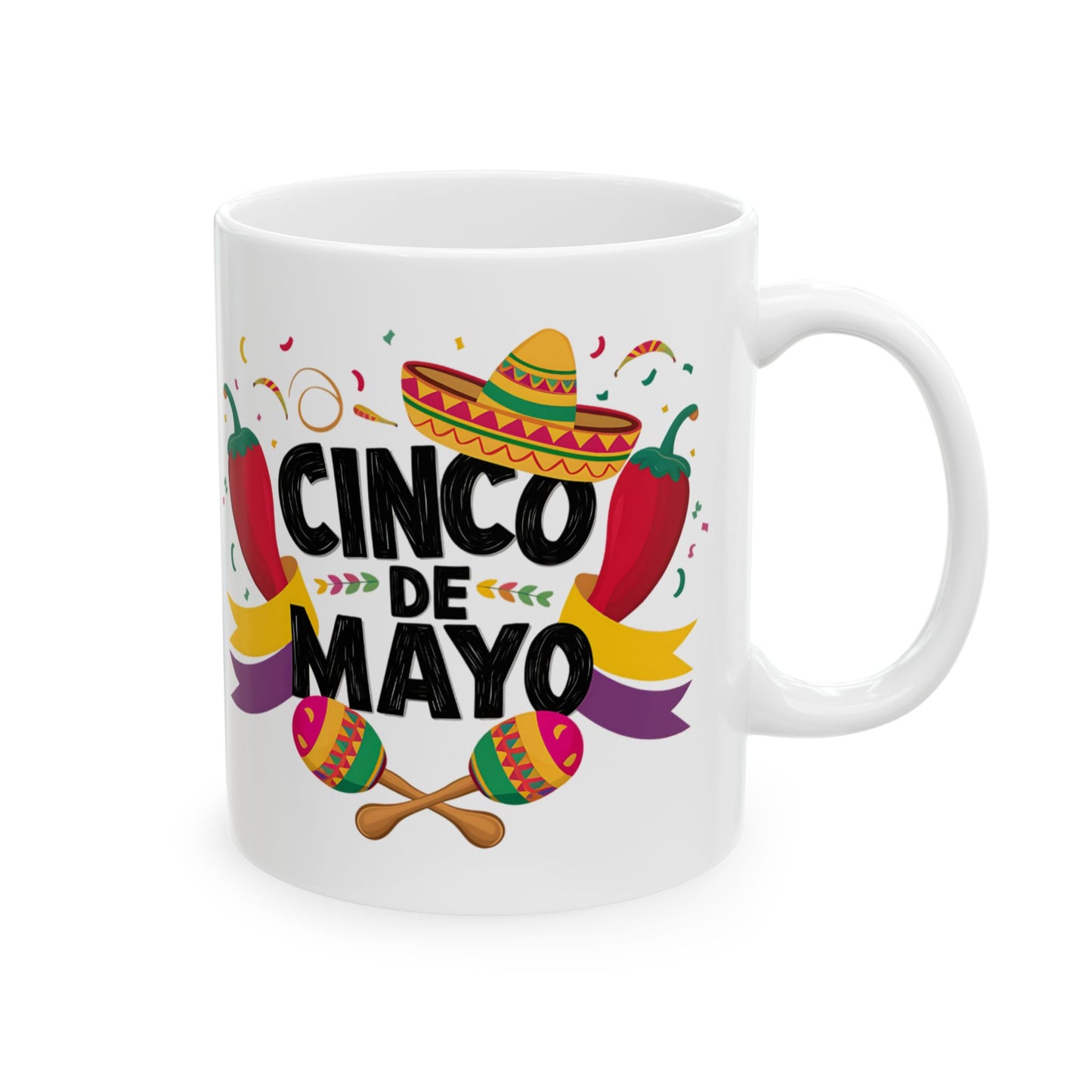 Cinco De Mayo White Mug, (11oz, 15oz)
