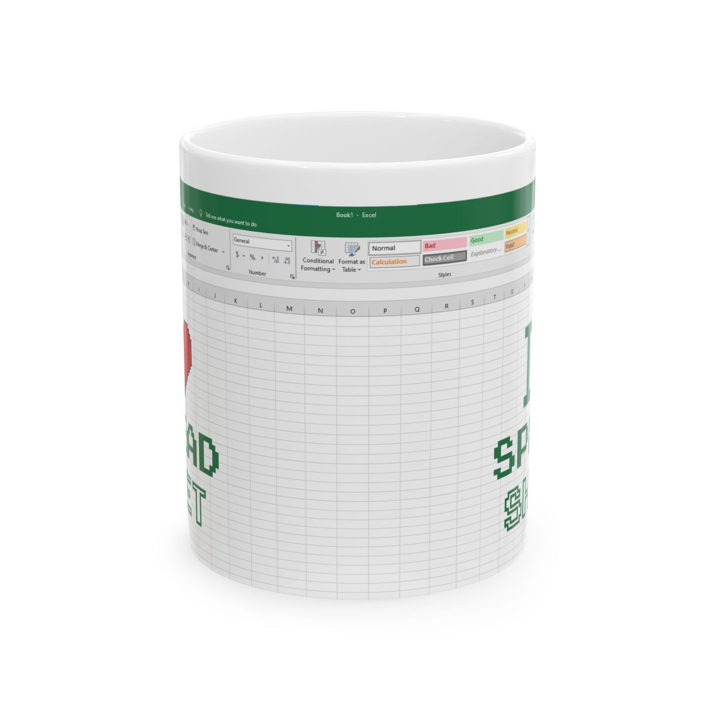 Funny Pixel Art Mug for Excel & Data Lovers Ceramic Mug, (11oz, 15oz)