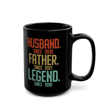 Husband Father Legend Black Mug (11oz, 15oz)