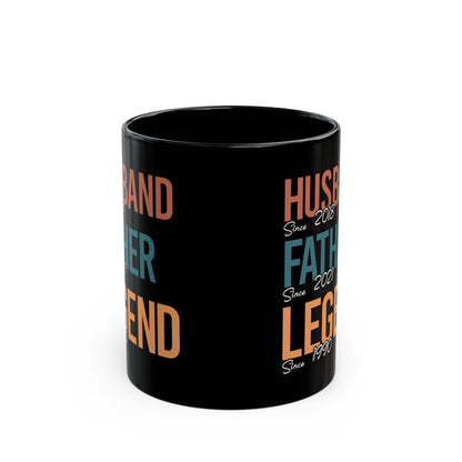 Husband Father Legend Black Mug (11oz, 15oz)