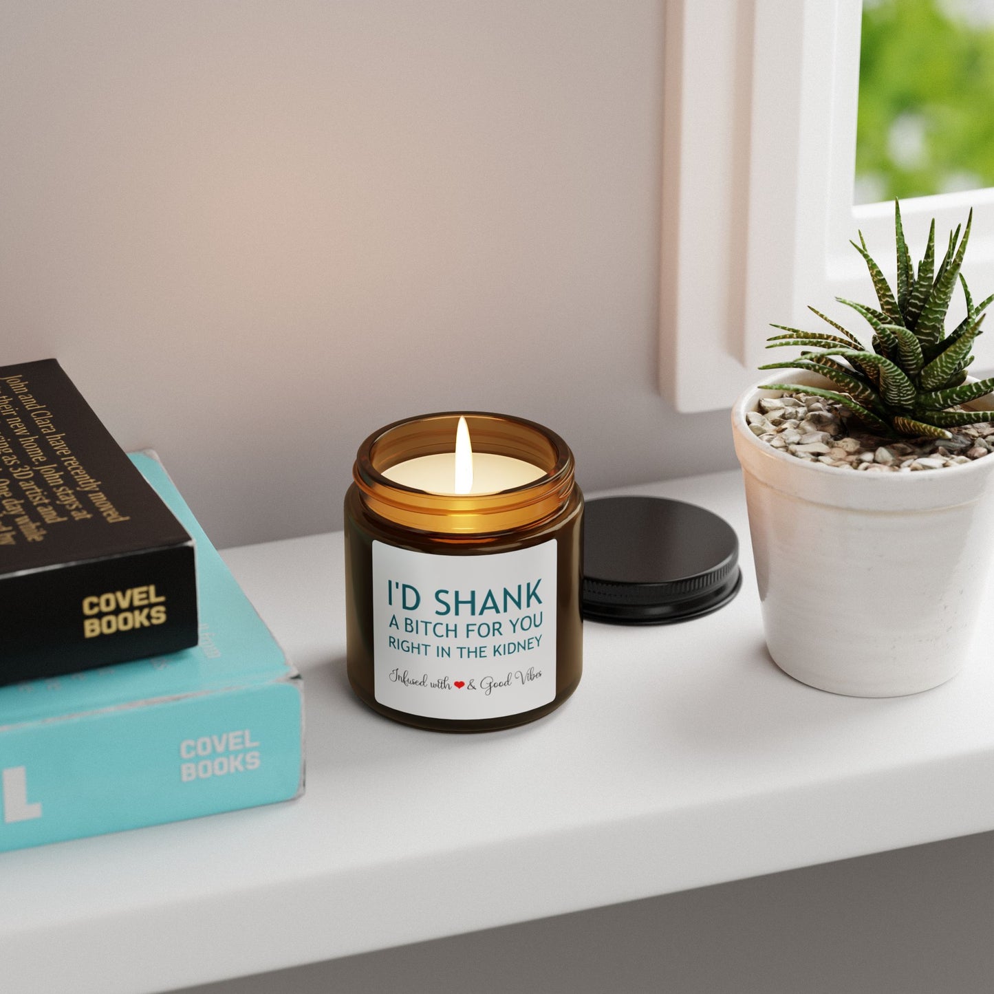 I'd Shank bitch Scented Soy Candle (Multi-Size, Amber Jar)