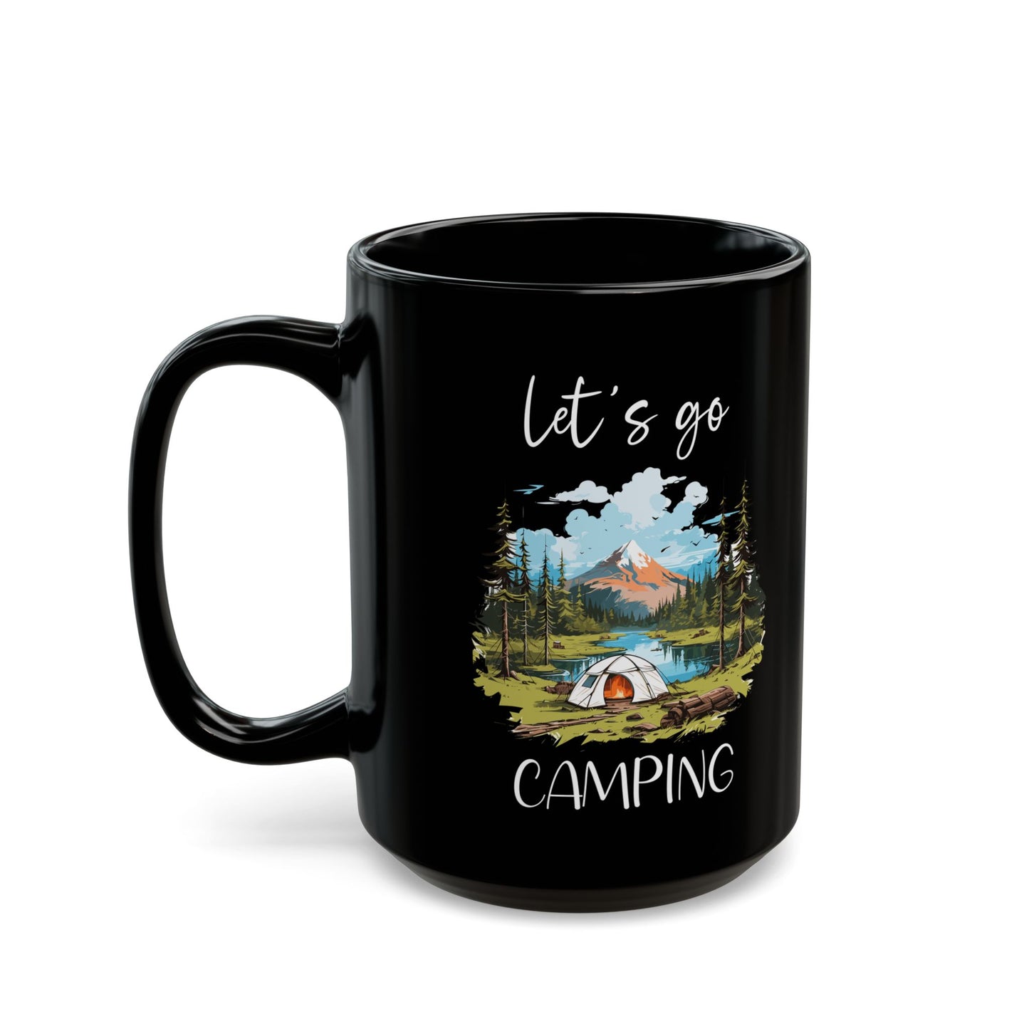 Scenic Camping Adventure Shirt  Ceramic Mug, (11oz, 15oz)