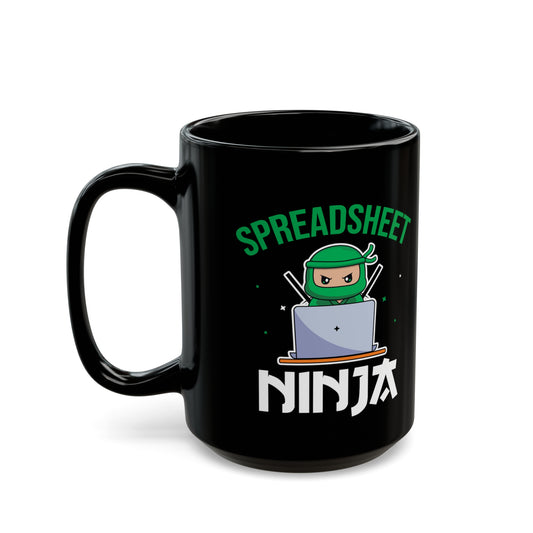 Spreadsheet Ninja Black Mug – Funny Gift for Excel Lovers, Data Pros & Office Ninjas