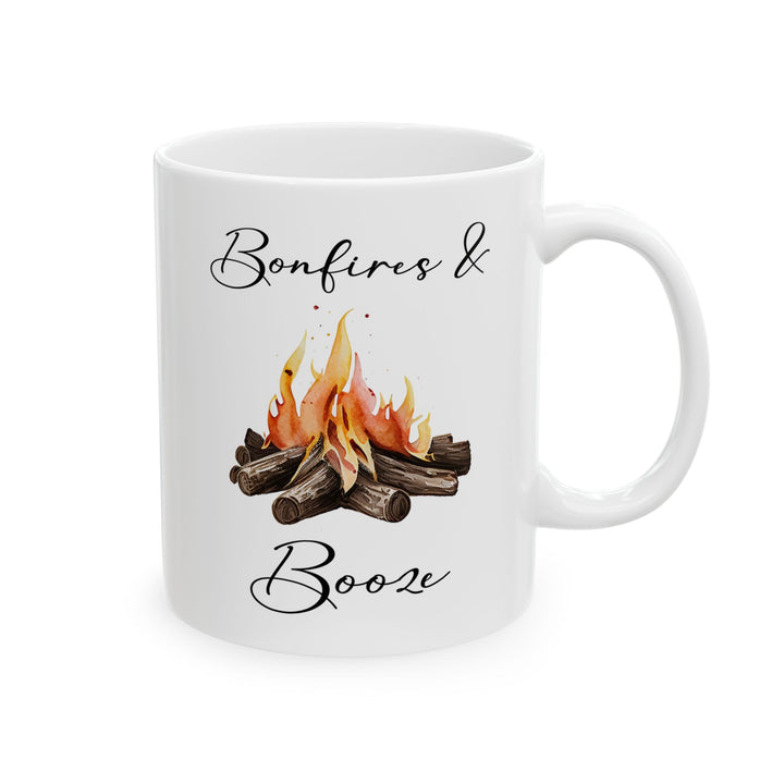 Watercolor Campfire Illustration Ceramic Mug, (11oz, 15oz)