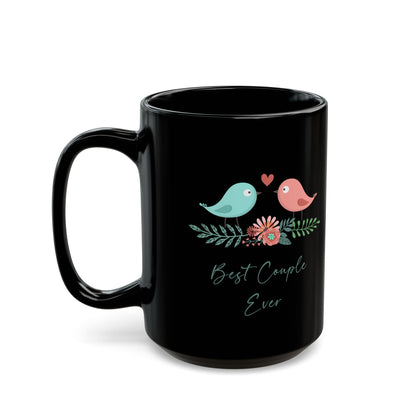 Best Couple Ever Black Mug – Cute Birds Romantic Gift for Couples