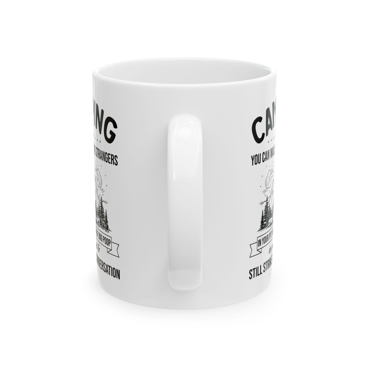 Minimalist Camping Adventure Design Ceramic Mug, (11oz, 15oz)