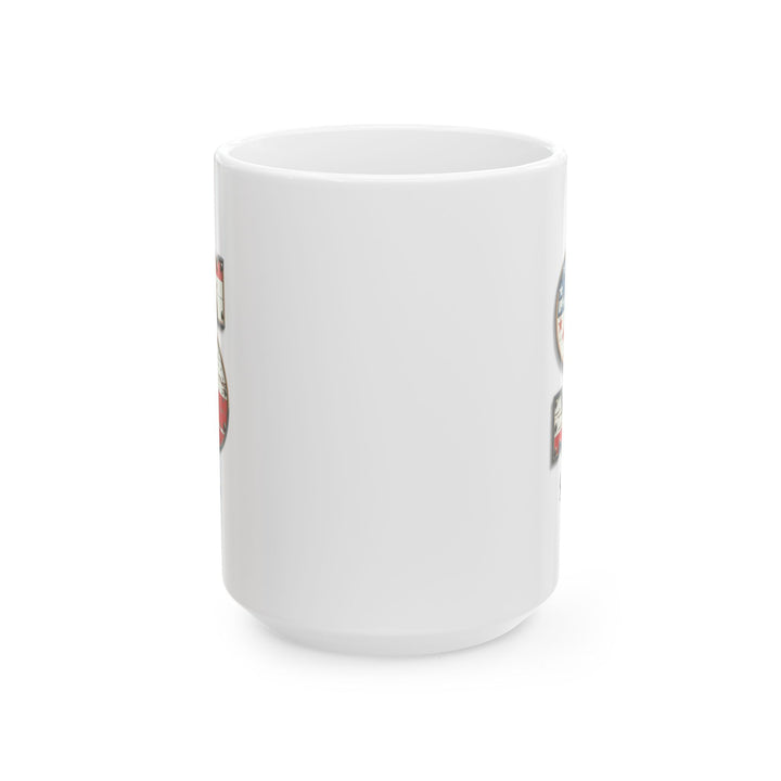 Mug - Patriotic American Flag Letter S with Kevin Name - Vintage Red, White, and Blue Design