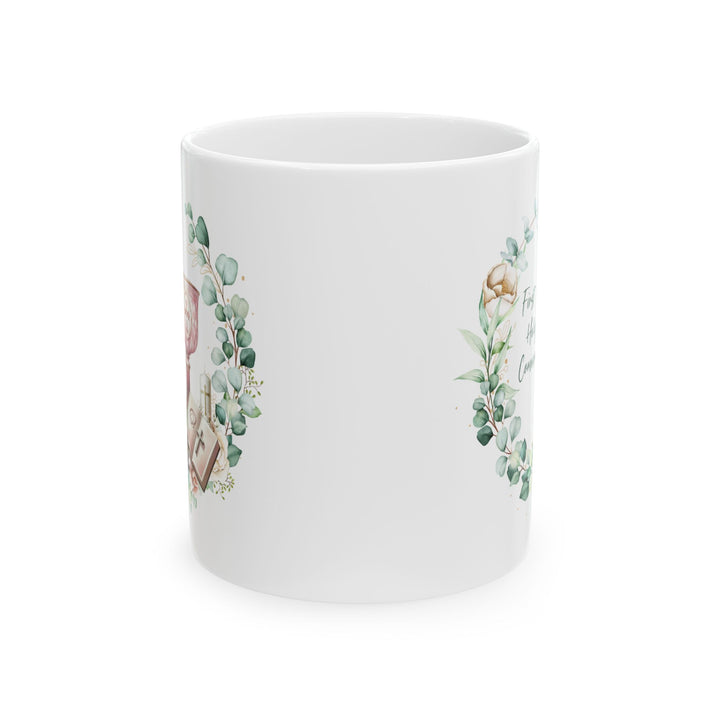 Elegant First Holy Communion Mug – Chalice and Bible Design