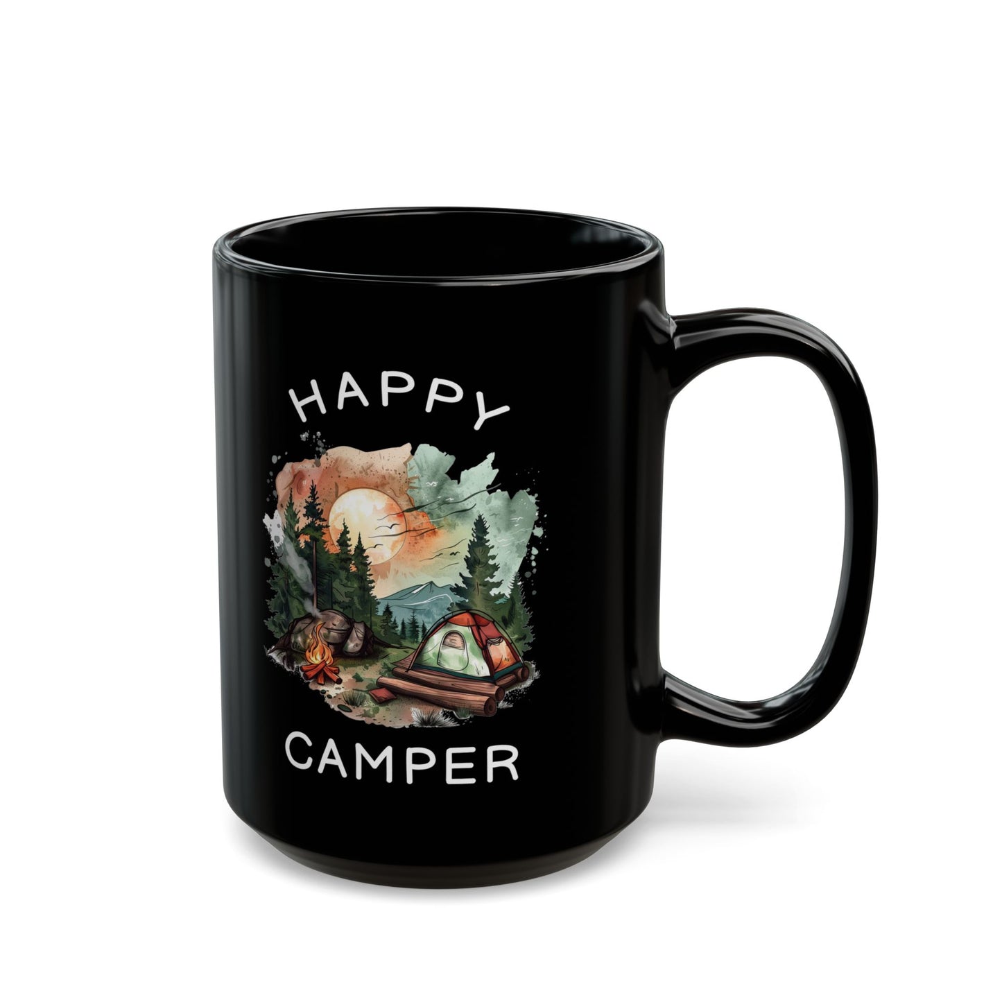 Happy Camper  Black Mug (11oz, 15oz)