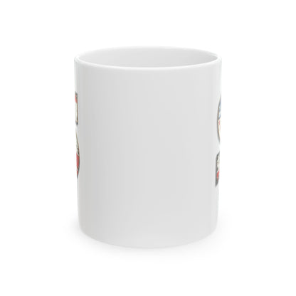 Mug - Patriotic American Flag Letter S with Kevin Name - Vintage Red, White, and Blue Design