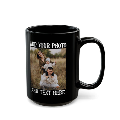 Rustic Family Portrait in Nature Black Mug (11oz, 15oz)