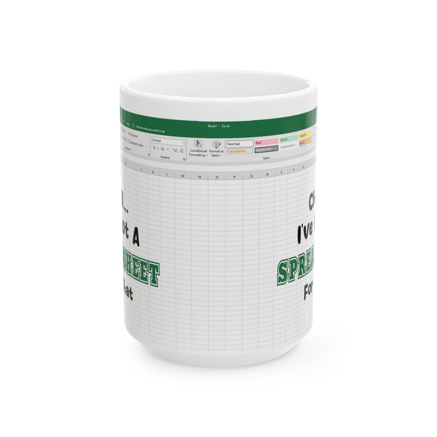 Funny Excel Lover Design Ceramic Mug, (11oz, 15oz)