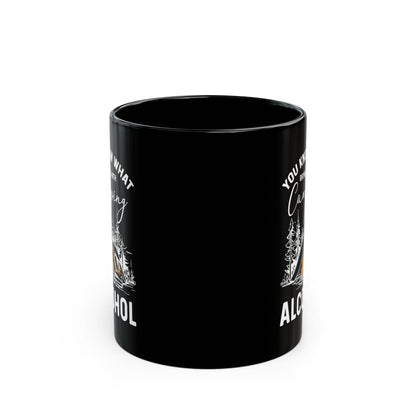 Campfire and Whiskey  Ceramic Black Mug (11oz, 15oz)