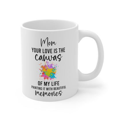 Mom, Your Love is the Canvas of My Life – White Coffee Mug