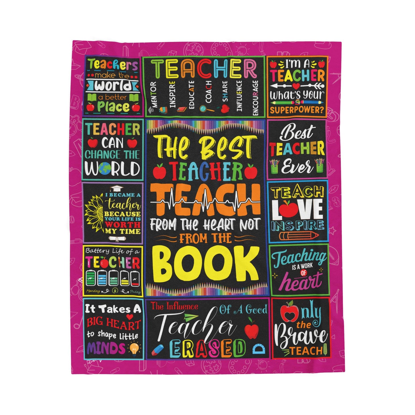 The Best Teacher Tech From Heart Not From Book Velveteen Plush Blanket