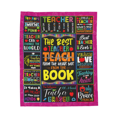 The Best Teacher Tech From Heart Not From Book Velveteen Plush Blanket