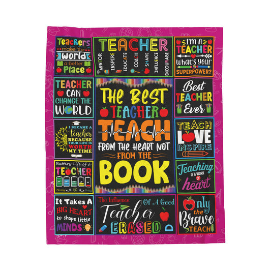 The Best Teacher Tech From Heart Not From Book Velveteen Plush Blanket