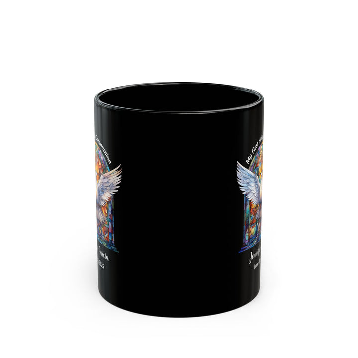 Black First Communion Mug – Personalized Gift for Girl