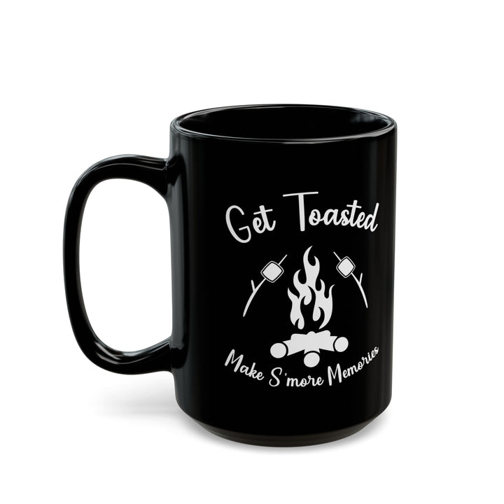 Minimalist Black and White Camping Design Ceramic Mug, (11oz, 15oz)